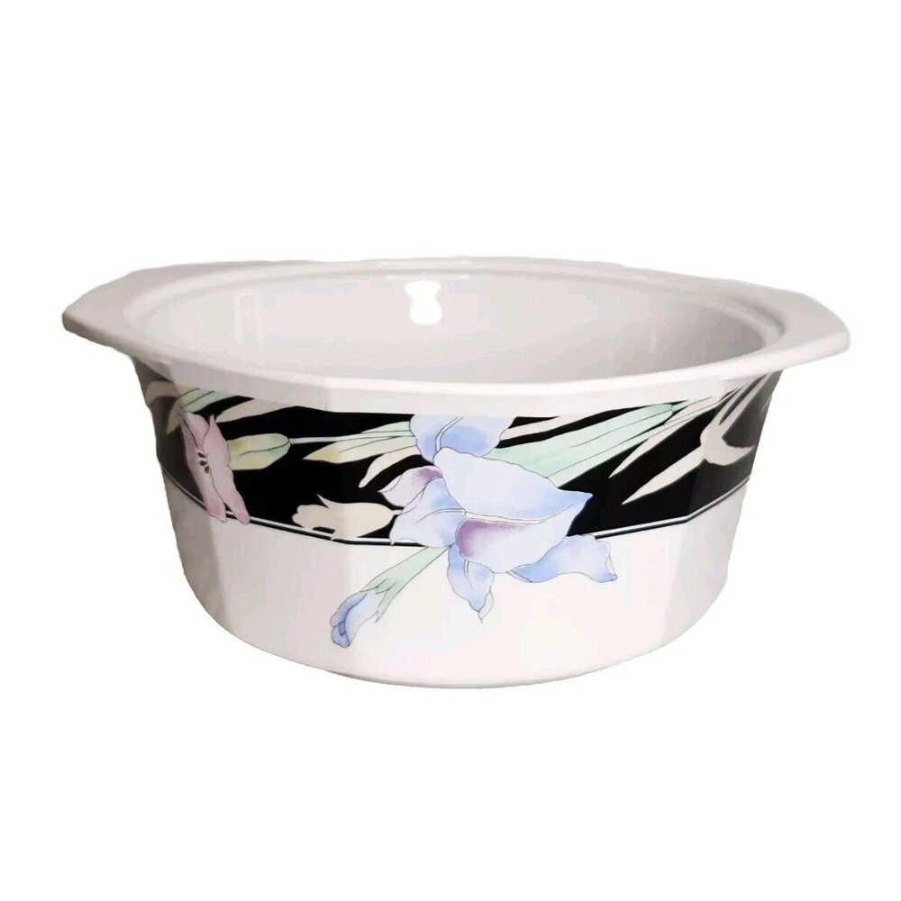 Mikasa Fire And Ice Charisma Black 2.25 Qt. Round Casserole Dish AA004 No Lid